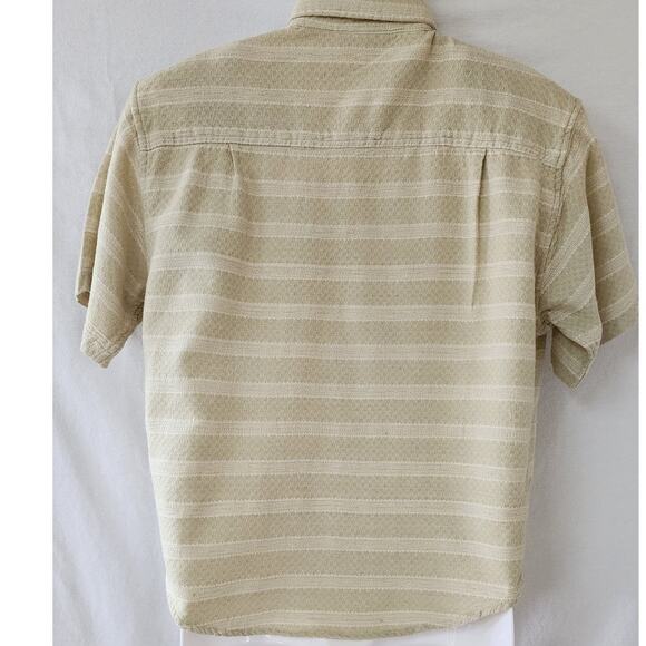 Citi Craze Vintage Light Beige Button Down Short Sleeve Blouse Womens Size Med - Picture 2 of 7